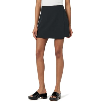 The Drop Women's Kamila A-Line Mini Skort - Stylish & Comfortable Black Skort