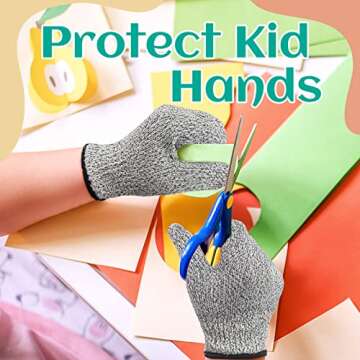 Evridwear Kids Cut Resistant Gloves - Level 5 Protection for Ages 4-6