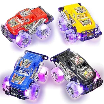 Light Up Monster Truck Set for Kids 3-6 Years - Two Colorful Toys