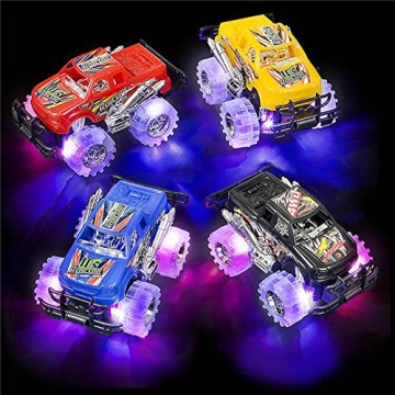 Light Up Monster Truck Set for Kids 3-6 Years - Two Colorful Toys