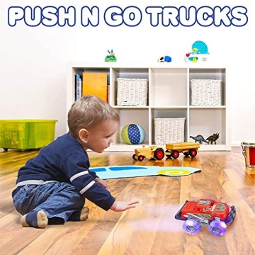 Light Up Monster Truck Set for Kids 3-6 Years - Two Colorful Toys