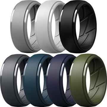 ThunderFit Silicone Rings for Men - 10mm Wide & Breathable Multipack