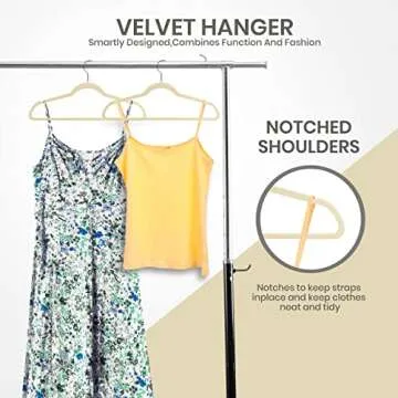 Utopia Home Velvet Hangers 50 Pack - Non-Slip Clothes Hangers - Ivory Hangers - Suit Hangers with 360 Degree Rotatable Hook - Heavy Duty Coat Hangers - Pants Hangers