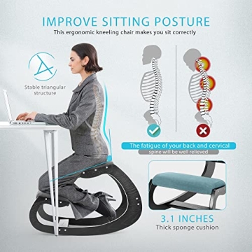 Ergonomic Rocking Kneeling Chair for Office & Meditation