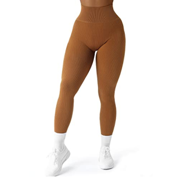 SUUKSESS Women's High Waisted Ribbed Leggings - Tummy Control & Squat Proof