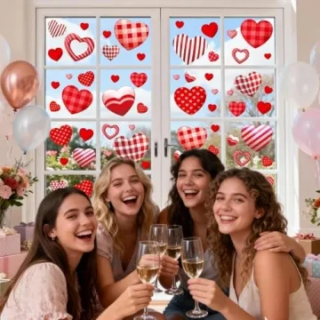 Cute Heart Window Clings for Valentine’s Day Decor