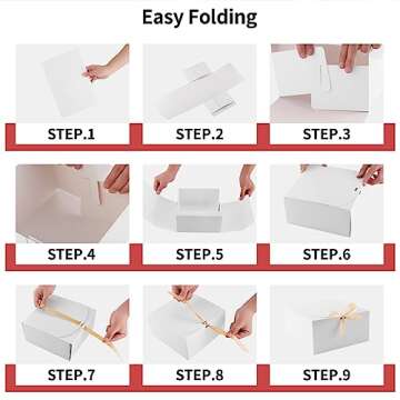 12pack Gift Boxes with Lids,White Gift Boxes Bulk with Gold Bow Ribbon,Bridesmaid Proposal Box for Presents Kraft Paper for Wedding,Christmas,Halloween,Baby Shower