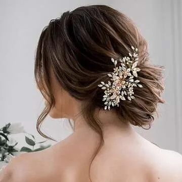 SWEETV Handmade Wedding Hair Comb for Elegant Bridal Looks