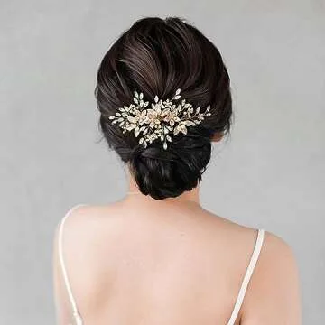 SWEETV Handmade Wedding Hair Comb for Elegant Bridal Looks