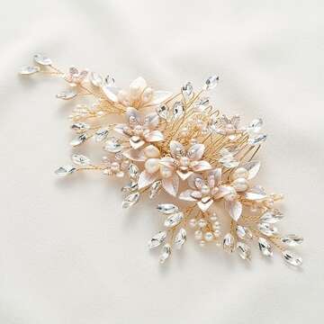 SWEETV Handmade Wedding Hair Comb for Elegant Bridal Looks