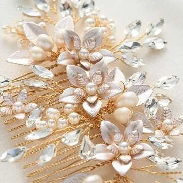 SWEETV Handmade Wedding Hair Comb for Elegant Bridal Looks