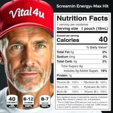 Screamin Energy Max Hit - Maximum Strength Energy Shot with Ginseng & Caffeine - Coffee Mocha, 24 Ct