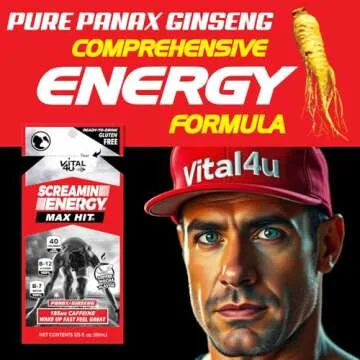 Screamin Energy Max Hit - Maximum Strength Energy Shot with Ginseng & Caffeine - Coffee Mocha, 24 Ct