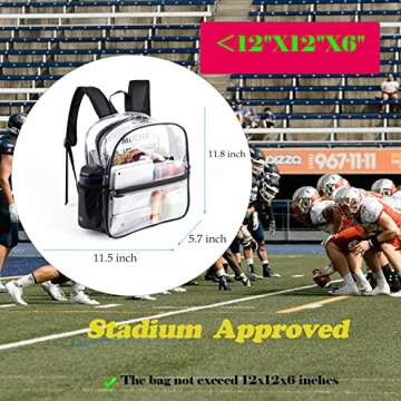 Fomaris Clear Backpack for Stadium Events 12x6x12 Clear Stadium Backpacks for Women, Small Transpare...