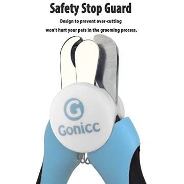 gonicc Professional Small Dog and Cat Nail Clippers Sharp Stainless Steel Pet Nail Trimmers(with Free Nail File in Handle), for Rabbit, Small Animal, with Safety Guard to Avoid Overcutting