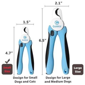 gonicc Professional Small Dog and Cat Nail Clippers Sharp Stainless Steel Pet Nail Trimmers(with Free Nail File in Handle), for Rabbit, Small Animal, with Safety Guard to Avoid Overcutting