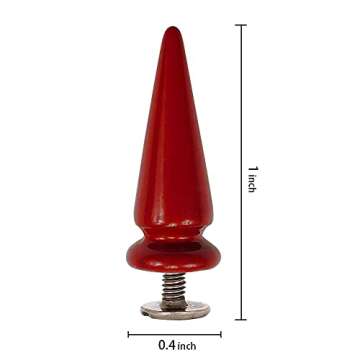 CSPRING 20 Sets Red Cone Spikes Screw Back Studs Bullet Rivets Garment Accessories for DIY Leather Craft