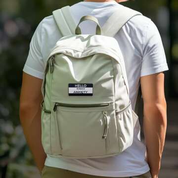 Festi Daze My Name Is Anxiety Pin | Perfect for Decorating & Styling Bags, Jackets, Hats, & Aprons | Express Yourself With Funny Enamel Pins | Aesthetic Mental Health Support Enamel Pin