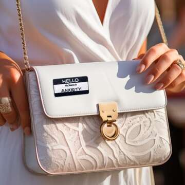 Festi Daze My Name Is Anxiety Pin | Perfect for Decorating & Styling Bags, Jackets, Hats, & Aprons | Express Yourself With Funny Enamel Pins | Aesthetic Mental Health Support Enamel Pin