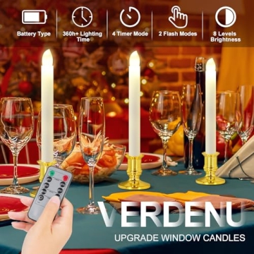 Verdenu Remote Control Christmas Window Candles