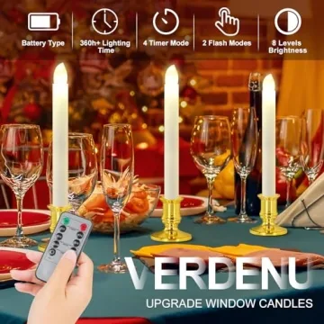 Verdenu Remote Control Christmas Window Candles