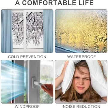 Rubber Weather Stripping Door Seal Strip, 40 Ft Self-Adhesive Door Seal Strip for Door Frame, D-Shape Door Weatherstripping Soundproofing, Door Insulation Strip for Windows (White)