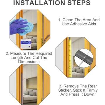 Rubber Weather Stripping Door Seal Strip, 40 Ft Self-Adhesive Door Seal Strip for Door Frame, D-Shape Door Weatherstripping Soundproofing, Door Insulation Strip for Windows (White)