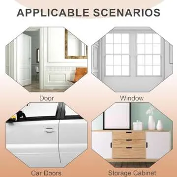 Rubber Weather Stripping Door Seal Strip, 40 Ft Self-Adhesive Door Seal Strip for Door Frame, D-Shape Door Weatherstripping Soundproofing, Door Insulation Strip for Windows (White)