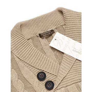 COOFANDY Men's Shawl Collar Sweater - Stylish & Comfortable