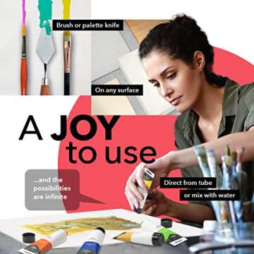 Castle Art Supplies 12 Large 75ml Acrylic Paints Set Tubes for Adults Artists and Beginners | Ideal Acrylic Paint Sets for Crafts Canvas Wood Ceramic Fabric and Nail Art Painting