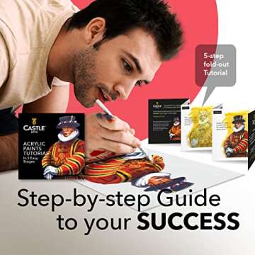 Castle Art Supplies 12 Large 75ml Acrylic Paints Set Tubes for Adults Artists and Beginners | Ideal Acrylic Paint Sets for Crafts Canvas Wood Ceramic Fabric and Nail Art Painting