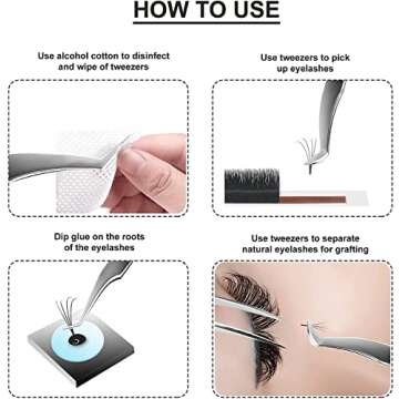 SIVOTE Eyelash Extension Tweezers for Classic & Volume Lashes, 5-Pack, Silver