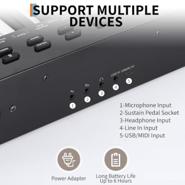 61 Key Full Size Portable Electronic Keyboard Piano Set