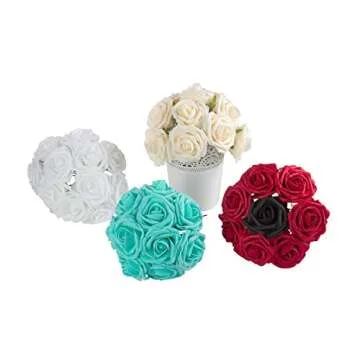 IPOPU Baby Blue Foam Roses - Durable & Realistic Decor