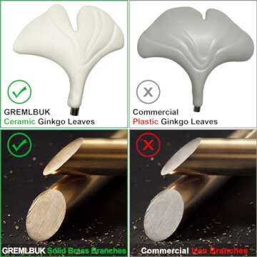 GREMLBUK Brass Ginkgo Leaf Chandelier - Modern Luxury Lighting