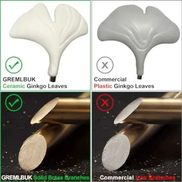 GREMLBUK Brass Ginkgo Leaf Chandelier - Modern Luxury Lighting