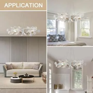 GREMLBUK Brass Ginkgo Leaf Chandelier - Modern Luxury Lighting