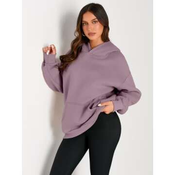 EFAN Womens Hoodies Oversized Sweatshirts Pullover Fleece Sweaters Long Sleeve Winter Fall Outfits Fashion Y2k Clothes Nutmeg M