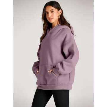 EFAN Womens Hoodies Oversized Sweatshirts Pullover Fleece Sweaters Long Sleeve Winter Fall Outfits Fashion Y2k Clothes Nutmeg M