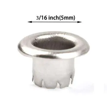 QLOUNI 500 Pack Silvery Metal Grommets Eyelets for Creative Projects