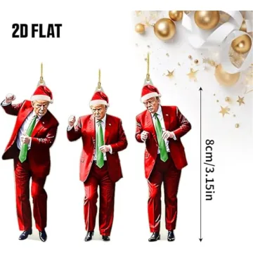 Donald Trump Christmas Ornaments Set of 3 - 2024
