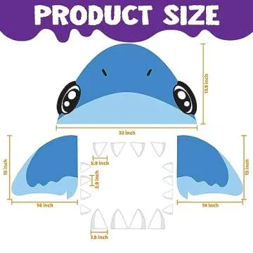 JOYIN Halloween Shark Trunk or Treat Decorations Kit for SUV, Car Archway Garage Door Decoration Car Stickers Shark Paperboard Tassels Double-Sided Tapes Halloween Decoration Outside