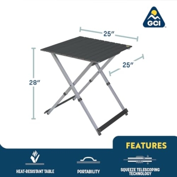 GCI Outdoor Compact Camp Table 25 for Camping & Picnics