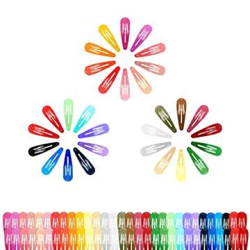 AOFLLU Hair Clips for Girls, 120 Pcs No Slip Metal Snap Hair Clips Barrettes for Girls Kids Women