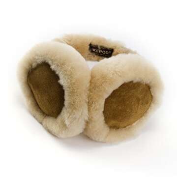 IKEPOD Women Winter Earmuffs Fluffy Sheepskin Ear Muff Cold Weather Windproof Ear Warmers Outdoor Fl...
