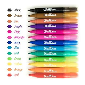 WallDeca Dry Erase Toddler Markers, 13 Colorful Dry Erase Markers, Non-Toxic Dry Erase Markers for K...
