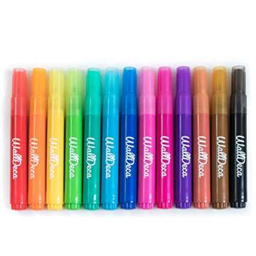 WallDeca Dry Erase Toddler Markers, 13 Colorful Dry Erase Markers, Non-Toxic Dry Erase Markers for Kids 5+, Mess Free, Easy Clean Up, Won't Stain Hands, Great for Classrooms (13 Pack)