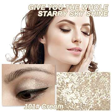 Phoera Liquid Glitter Eyeshadow 12 Colors Metallic Glitter Shimmer Long Lasting Waterproof Sparkling Eyeshadow Liquid Eye Glitter,Makeup For Eyes Liquid Shimmer Eye Makeup