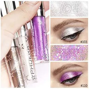 Phoera Liquid Glitter Eyeshadow – 12 Vibrant Shades of Sparkle