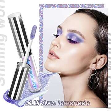 Phoera Liquid Glitter Eyeshadow 12 Colors Metallic Glitter Shimmer Long Lasting Waterproof Sparkling Eyeshadow Liquid Eye Glitter,Makeup For Eyes Liquid Shimmer Eye Makeup